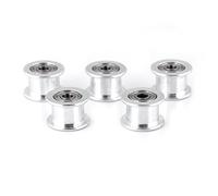 Aluminum Timing Pulley for 3D Printer - 5-Piece Set, 2GT, 3mm/5mm Bore, 16/20/Toothless Teeth, Belt Width 6mm/10mm (W6mm 16T Bore 3 Toothless)
