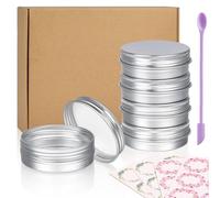 Aluminum Tin Cans, 24pcs 60ml/2oz Metal Round Tins Small Tin Screw Lid Containers Empty Travel Jars for Candles, Salve, Cosmetics