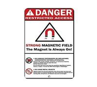 Aluminum Tin Industrial Restriction Plaque, Restricted High Magnetic Field Zone Authorized Personnel Only Sign, Indoor Outdoor Lab Wall Decor, 12x8 Inch