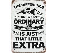 Aluminum Tin Sign First Day Of School The Difference Between Ordinary And Extraordinary Is Just That Little Extra For Home Yard Farm Garden Garage Inspirational Quote Wall Decores 8x12 inch