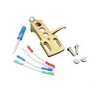 Aluminum Tonearm Holder for AT3600L Stylus, 4-Pin Gold Plated Cartridge Mount for LP Turntable, Compatible with for PANASONIC for PIONEER for DENON Reloop, Black Silver Finish Lightweight