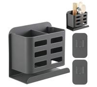Aluminum Toothbrush Holder, Wall Mounted Storage Rack,Detachable Self-adhesive Hanging Bracket Toothbrush Razor Storage Holder,No Drilling Required Bathroom Accessories