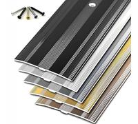 Aluminum Transition Strip 6cm Wide 135cm/53.1in Black Door Threshold Profile for Screwing Durable Floor Transition Profile Essential Flooring Accessory