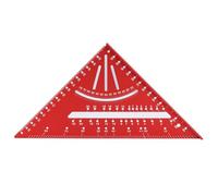 Aluminum Triangle Ruler, Right Angle Measure Ruler, 30° 45° 60° 90° Metric Scale, Clear Accurate - Etched Graduations, for Woodworking Engineering Drafting (Red)