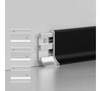 Aluminum Trim Strips 80mm x 125cm2 Pack Wall Base Molding Floor & Wall Paneling Skirting Boards Corner Protection for Brick Stone Decor & Repair