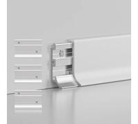 Aluminum Trim Strips2 pcs 125cm Skirting Boards for Wall Paneling Corner Protection & Base DecorWhite 80mm x 125cm Durable Floor Strips for Home Repair