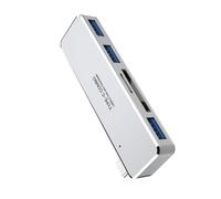 Aluminum Type C Port 3 USB Hubs Additionally Tiny Storage Card Reader Functions for Plugs Play Portable for Travel Card Slot Adapter