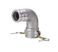 Aluminum Type DA Camlock Fitting, 90 Degree Elbow, 2" Female Camlock x 2" Male Camlock