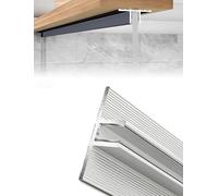 Aluminum U-Channel for Glass, Fixed Support for 8/10/12mm Frameless Panels, Floor & Ceiling Mount, Double C Profile, 2m Length