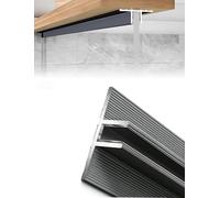 Aluminum U-Channel for Glass, Fixed Support for 8/10/12mm Frameless Panels, Floor & Ceiling Mount, Double C Profile, 2m Length