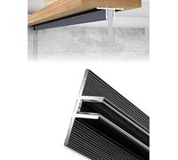 Aluminum U-Channel for Glass, Fixed Support for 8/10/12mm Frameless Panels, Floor & Ceiling Mount, Double C Profile, 2m Length