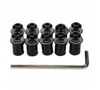 Aluminum Universal 10PCS M5 X 16mm Motorcycle Windshield Bolt Windscreen Screws Nut Fastener For Suzuki For Y&amaha(Black)