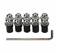 Aluminum Universal 10PCS M5 X 16mm Motorcycle Windshield Bolt Windscreen Screws Nut Fastener For Suzuki For Y&amaha(Onecolor)