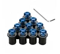 Aluminum Universal 10PCS M5 X 16mm Motorcycle Windshield Bolt Windscreen Screws Nut Fastener For Suzuki For Y&amaha(Blu)