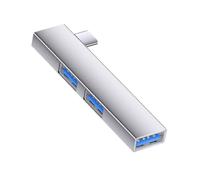 Aluminum USB C Adapter 5Gbps Transfer 3Port Hubs Space Saving Right Angles Connectors Wide Compatibility for Phone PC