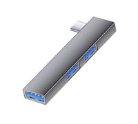 Aluminum USB C Adapter 5Gbps Transfer 3Port Hubs Space Saving Right Angles Connectors Wide Compatibility for Phone PC