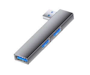 Aluminum USB C Adapter 5Gbps Transfer 3Port Hubs Space Saving Right Angles Connectors Wide Compatibility for Phone PC