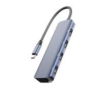 Aluminum USB C Dock 10Gbps 4 Port USB C To USB 3.2 Dongle Portable USB C Multiport Adapter Extender For PC Laptop
