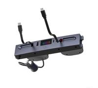 Aluminum USB C for Docking Station 125W Fast Charge Hub Aluminum | 125W total output, retractable cables, 3 ports, aluminum alloy, fits glove box, grey finish