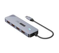 Aluminum USB C Splitter 4xUSB3.2 Ports 10Gbps Fast Transfer for Laptops Phones Drives Keyboards Type C to