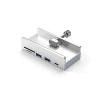 Aluminum USB Type C 3.0 HUB Phone Holder SD TF Micro USB Memory Card Reader Phone Charger DC Power Adapter Multiple Extend Dock (Silver)