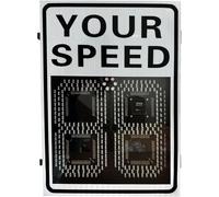 Aluminum Vehicle Radar Speed Sign - Solar-Powered Road Warning Detection with Flashing Display, Easy Installation & Accessories(23.6x35.4in)