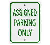 Aluminum Vertical Metal Sign Multiple Sizes Assigned Parking Only Green Lot with Border Weatherproof Street 12x18Inches