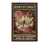 Aluminum Vintage Metal Tin Signs What If I Fall Oh But My Darling What If You Fly For Home Bar Kitchen Pub Wall Decor Signs 8x12 inches Metal Frame