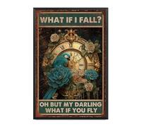 Aluminum Vintage Tin Sign What If I Fall Oh But My Darling What If You Fly For Wall Decor For Home Cafes Office Store Pubs Club 8x12 inches Metal Frame