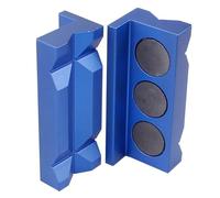 Aluminum Vise Jaw Pads, Magnetic Protective Inserts with Grooved Design for Woodworking and Jewelry Making, 4 Inch Black