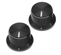 Aluminum Volume Control Knob Set 4 Pack, Metal Potentiometer Knobs with Allen Wrench, HiFi Audio Amplifier Knobs, Knurled Grip, 6 mm D Shaft, Silver Gold Black