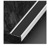 Aluminum Wall Corner Guards Strips Stair Nosing Protector Stair Nosing Edge Anti Slip Traction Treads for offices shops (Color : Black, Size : 2.5x6cm/0.08x0.19FT)
