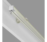 Aluminum Wall Mount Curtain Track 19ft Long with Quiet Slider Single Rail for Bedroom Shower Kitchen White