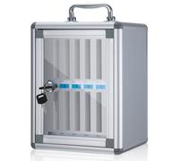 Aluminum Wall-Mounted Cell Phone Cabinet - Efficient with 12/24/36/48 Compartments and Handles for Office/Classroom - Silver (12 * 4 Bits)