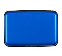 Aluminum Wallet RFID Blocking Slim Metal Business Credit Card Holder Hard Case, Blue, S, Accordion Hard Wallet