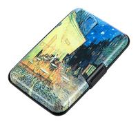 Aluminum Wallet RFID Blocking Slim Metal Business ID Credit Card Holder Hard Case, Cafe Terrace at Night by Vincent Van Gogh, S, Slim Rfid Credit Card Holder