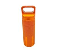 Aluminum Waterproof Pill Shaped Box Bottle Holder Container Keychain Medicine Box Pill Box Key Holder(Orange 2PC)