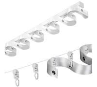 Aluminum Wavy Ceiling Track System Wall Mount Room Divider ty Rails for Smooth Sliding Ideal for RVs Showers Offices (White 100CM/3.3FT 125mm)