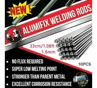 Aluminum Welding Rods 10 Pcs, 2.0mm and 1.6mm Diameter, 330mm Length, Silver Wire for Brazing and Soldering Aluminum Alloys, Low Temperature Melt, No Flux Needed
