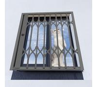 Aluminum Window Safety Guards Fence for Cats, Lockable Folding Sliding Window Black, Extendable Windows Burglar Bars 24 26 28 32 36inch Width(32x26inch/81x66cm)