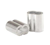Aluminum Wire Crimp Sleeves Double Hole, Double Hole 8 Shape Aluminum Wire Rope Sleeves Ferrules Clamps Silver Multiple Sizes(M5)