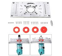 Aluminum Woodworking DIY Router Table Insert Plate&Ring Power Tool Accessories with 4 Rings for Woodworking Benches Flip Chipboard 235mm x 120mm x 8mm（Red）