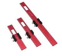 Aluminum Woodworking Ruler with Slide Stop Pocket Metal T-Track Square Inch & Metric Marking Measure Woodworking Ruler
