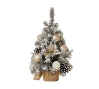 ALUNA Artificial Table Top Christmas Snow Frosted potted Tree Ornaments Room Deco 45cm with Balls Decoration Plastic tree Plant Flowers