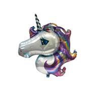 ALUNA Large Rainbow Unicorn Head Party Decor Birthday Helium Foil Balloon Super shape 38'' UK STOCK (Purple Unicorn Balloon)