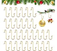 ALUNME 150 Pcs Christmas Ornament Hooks for Christmas Trees,Metal Wire Christmass Trees Hooks - Xmas Ornament Hangers for Tree Decoration (150 pcs Golden)