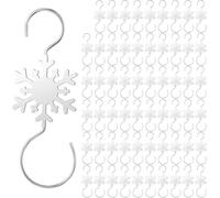 ALUNME 20 PCS Christmas Silver Snowflake Ornament Hooks - for Festive Mantel Displays,Metal Wire S Hooks(20 pcs Snowflake)