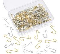 ALUNME 200 Pcs Christmas Ornament Hanging Metal Wire Hooks,Golden and Silver Hooks for Christmas Tree Decoration (200 pcs Golden and Silver)