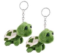 ALUNME 2Pack Turtle Keychain - Green Sea Creatures Turtle Doll Keychain Gift Plush Key Ring Cartoon Bag Pendant Auto Animal Keychain Decoration Plush Keychains