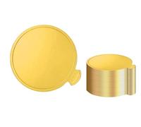 ALUNME 3.15 Inch Mini Round Golden Cake Boards 100pcs Mousse Cupcake Base Paper Plates Circle Dessert Board (Gold 3inch 100pcs)